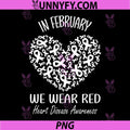 In February We Wear Red PNG, Heart Disease Awareness Month Ribbon PNG
