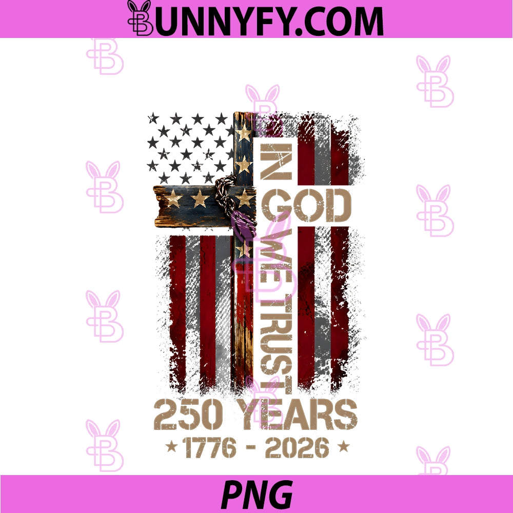 In God We Trust Patriotic USA American Flag PNG, Christian Cross PNG
