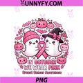 In October We Wear Pink Cute PNG, Ghost Pink Ribbon Halloween PNG