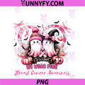 In October We Wear Pink Ghost PNG, Witch Breast Cancer Awareness PNG