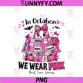 In October We Wear Pink PNG, Breast Cancer Awareness Halloween PNG