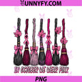 In October We Wear Pink PNG, Halloween Broom Witch Breast Cancer PNG