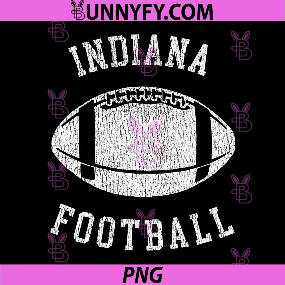 Indiana Football PNG, Distressed Vintage 80's PNG, Throwback Classic PNG