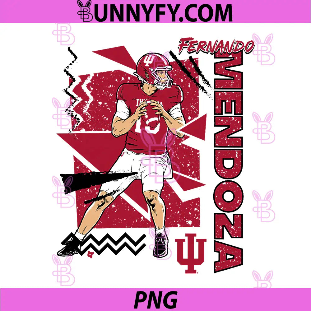 Indiana Football PNG, Fernando Mendoza 90s Style PNG