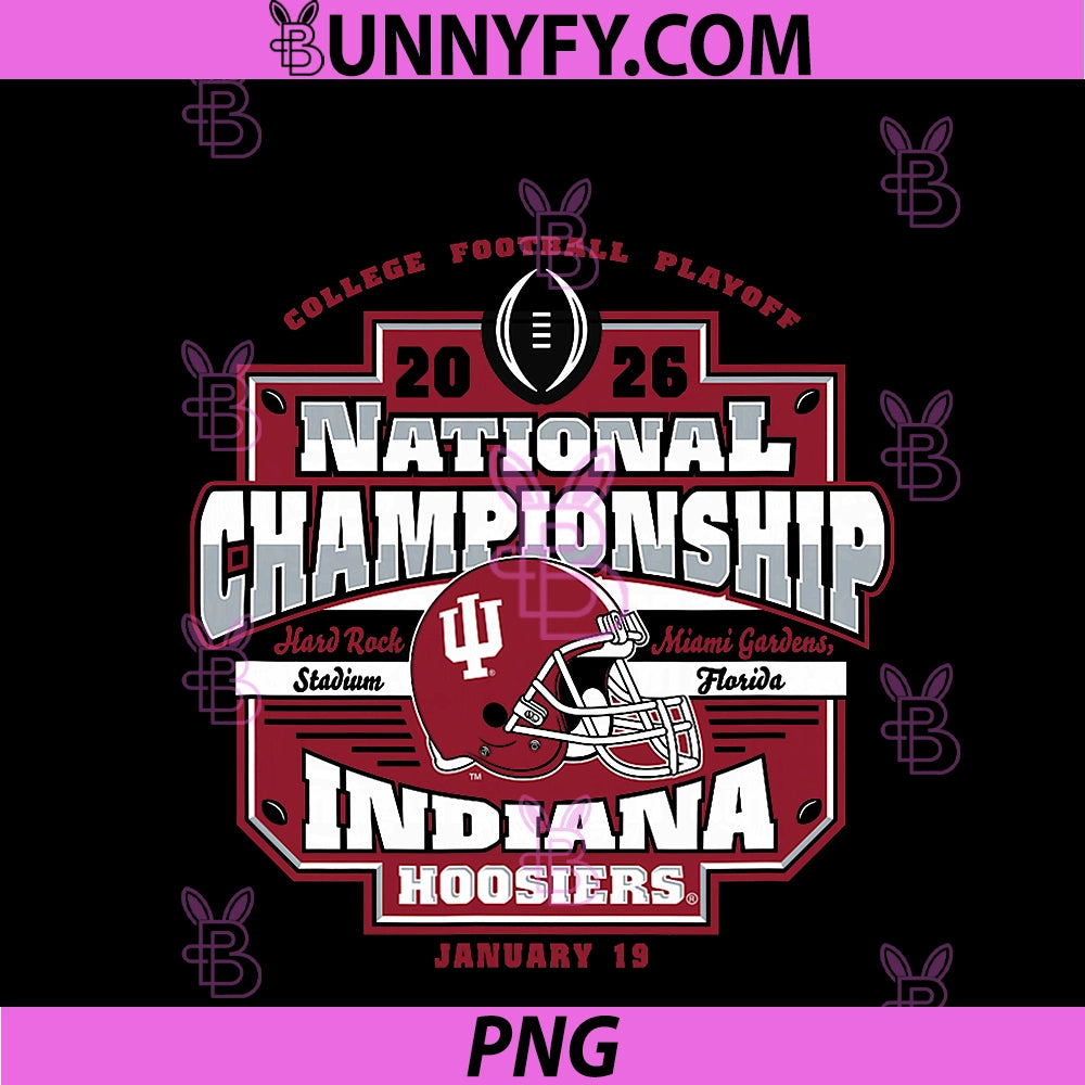 Indiana Hoosiers CFP National Championship PNG, 2026 Icon Black PNG