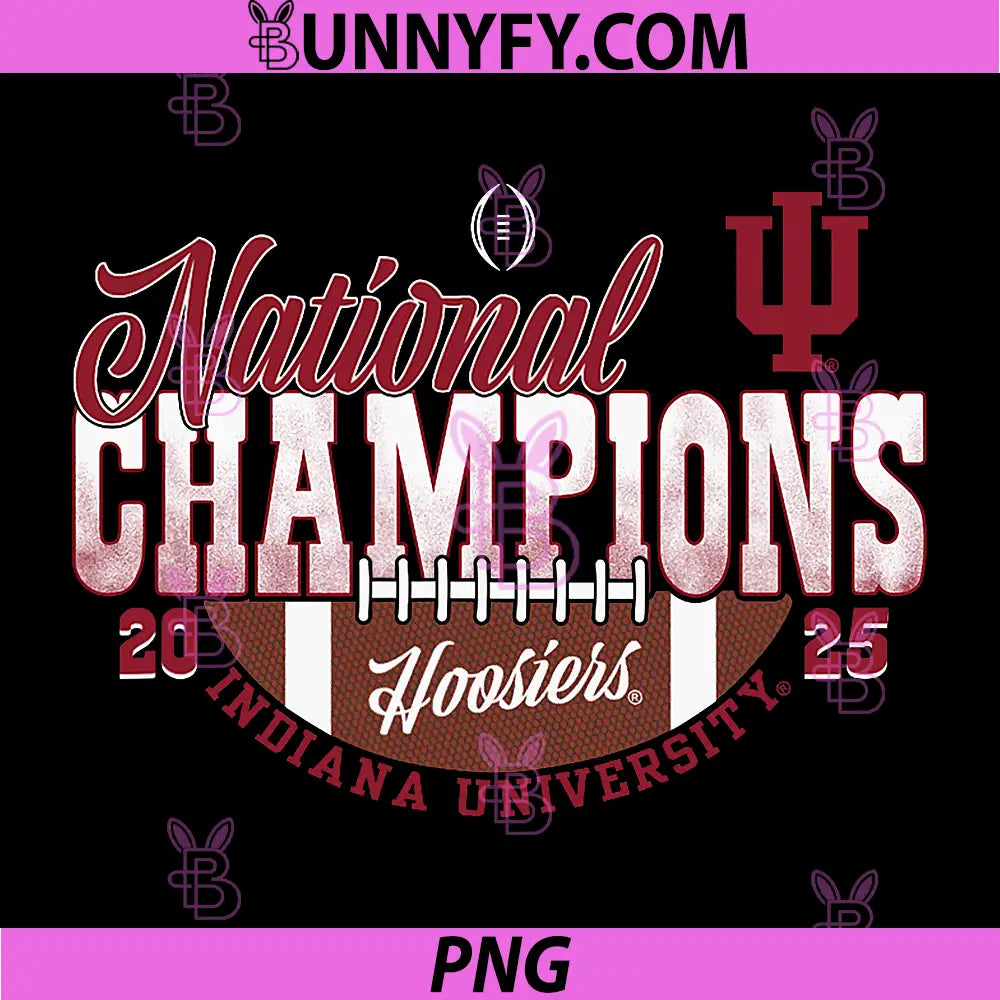 Indiana Hoosiers CFP PNG, National Champs 2025 Football Touchdown PNG