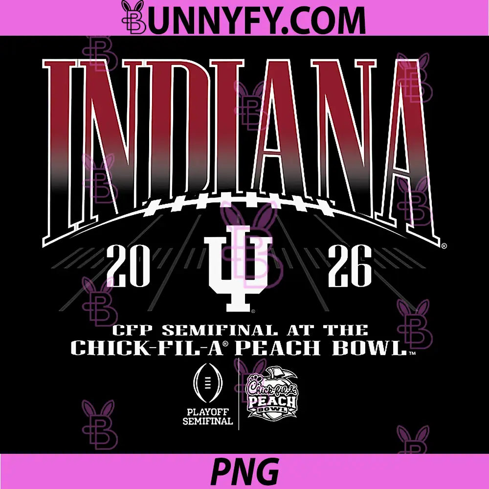 Indiana Hoosiers CFP PNG, Semifinal Peach Bowl 2026 Black PNG