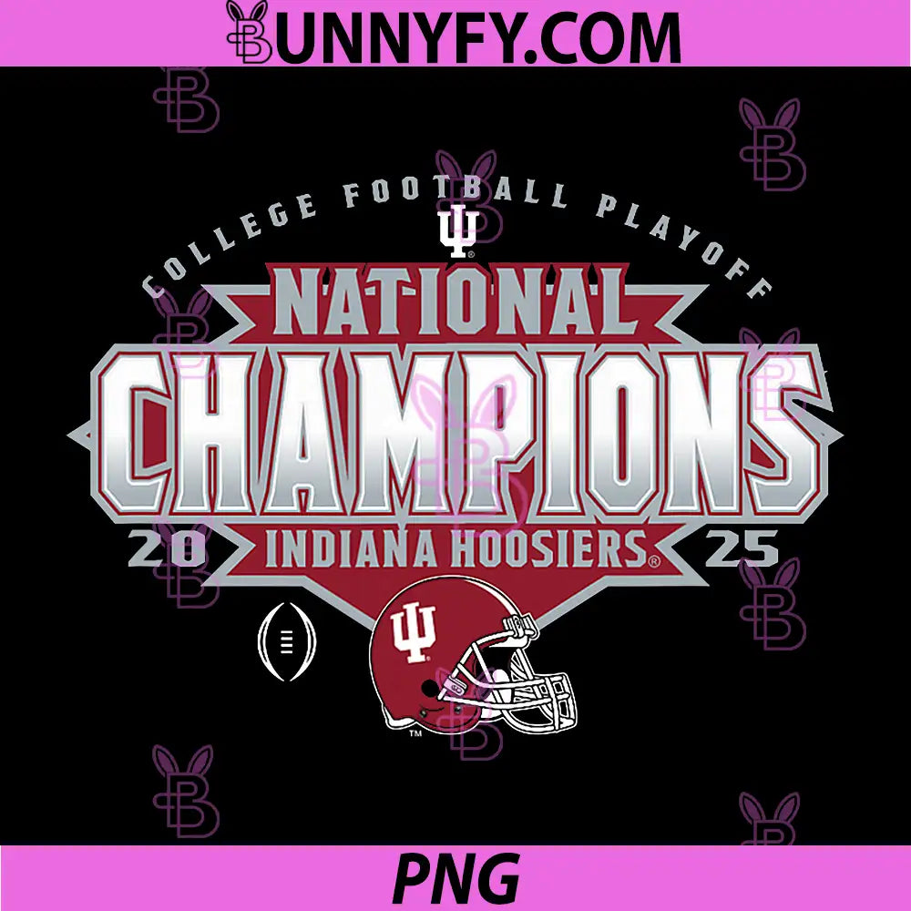 Indiana Hoosiers National Champs 2025 PNG, Football CFP Iconic PNG