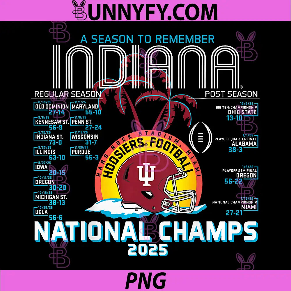 Indiana Hoosiers National PNG, Champs 2025 Football CFP Score PNG