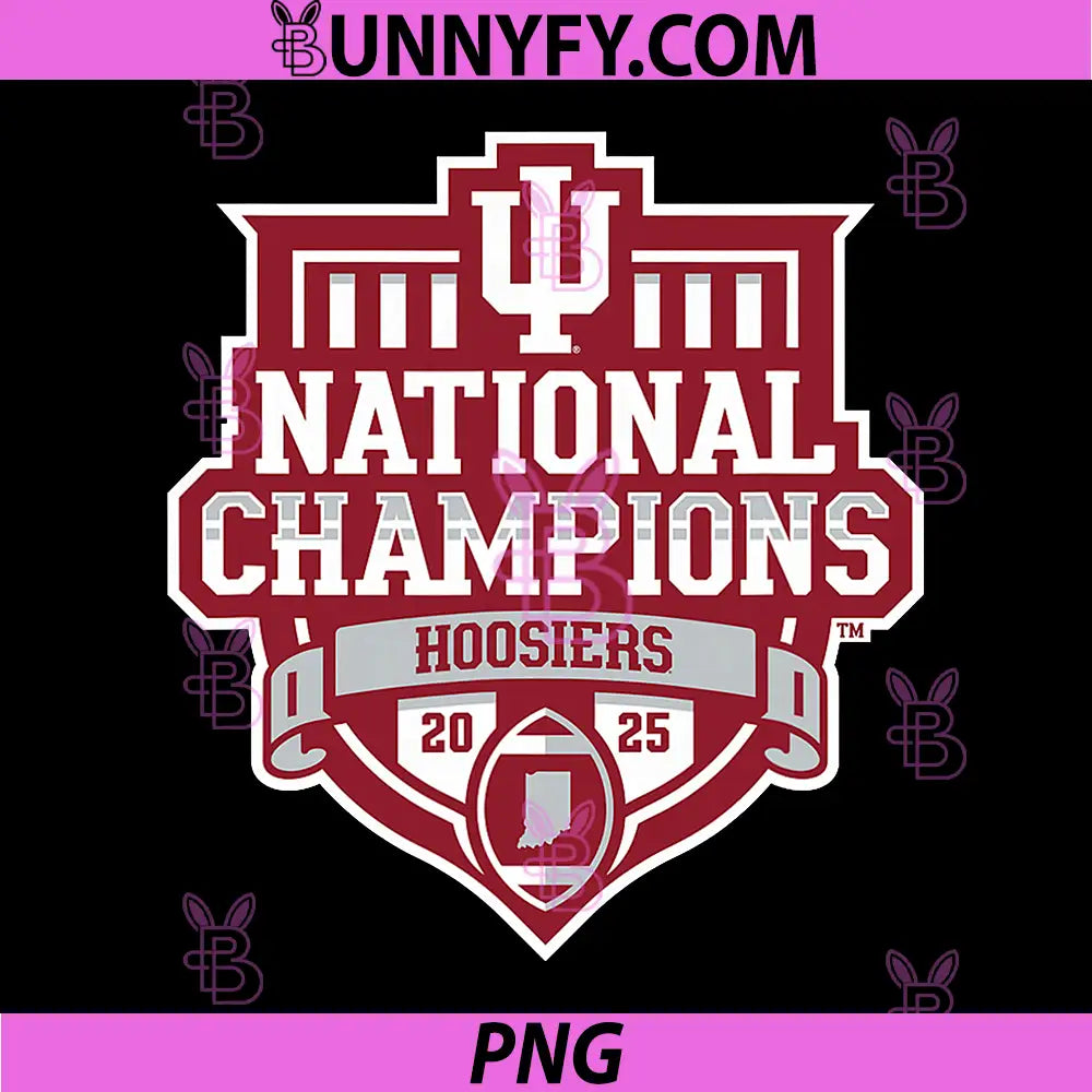 Indiana Hoosiers National Champs 2025 PNG, Football Official Gray PNG