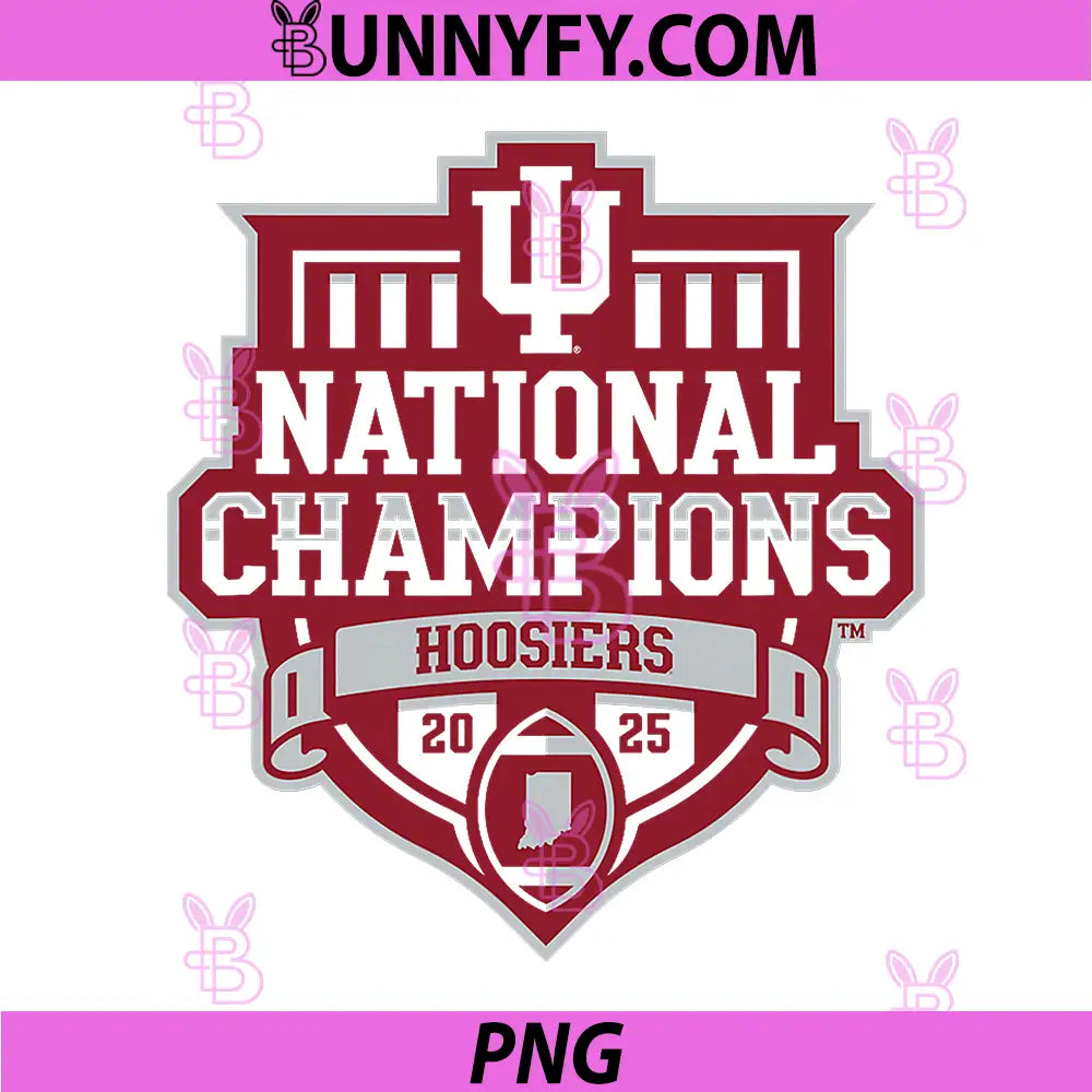 Indiana Hoosiers National Champs 2025 PNG, Football Official Logo PNG