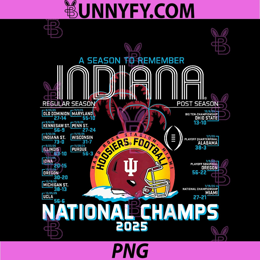Indiana Hoosiers National Champs 2025 PNG, Football CFP Score PNG