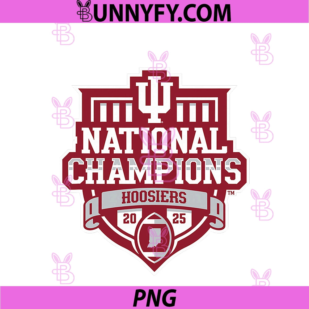 Indiana Hoosiers National Champs 2025 PNG, Football Official Gray PNG