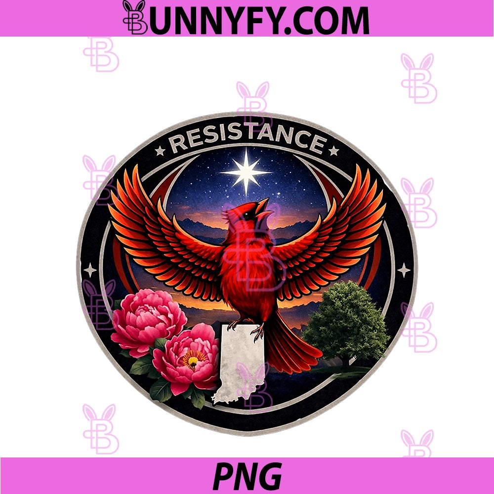 Indiana In Rebel Bird Alliance Resistance PNG, No Kings 2026 PNG