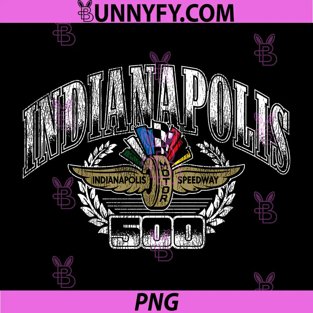 Indy 500 Indianapolis Motor PNG, Speedway Vintage Distressed Logo PNG