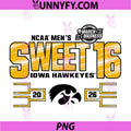 Iowa Hawkeyes Sweet 16 2026 Mens PNG, March Madness Gray PNG
