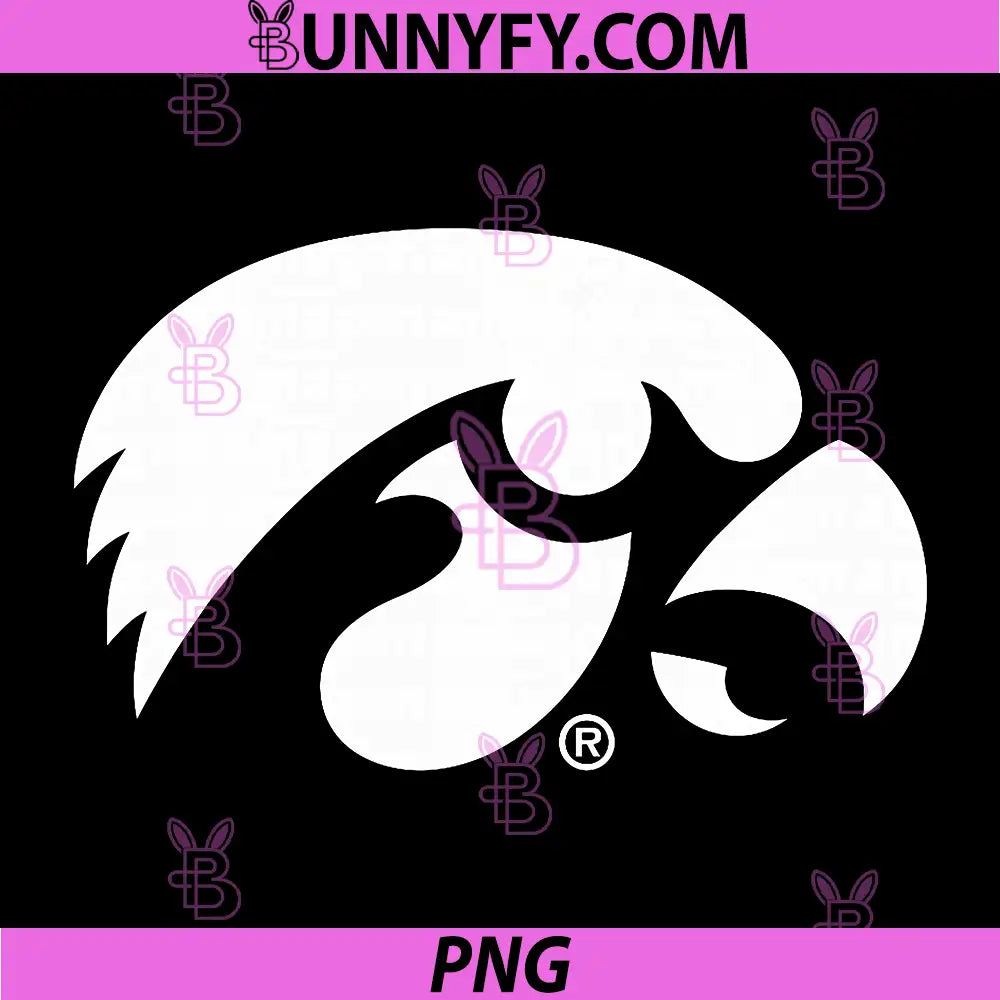 Iowa Hawkeyes Two Tone Black PNG, Officially Licensed PNG