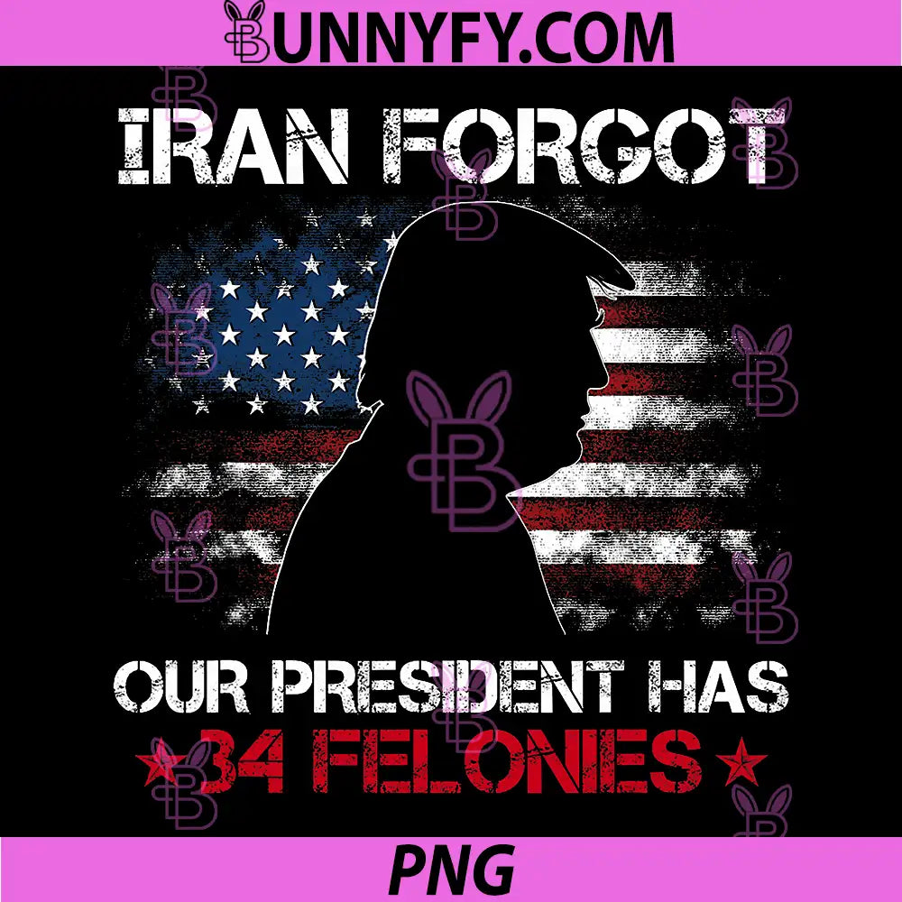 Iran Forgot Our President Has 34 Felonies Quote PNG, Political Statement PNG