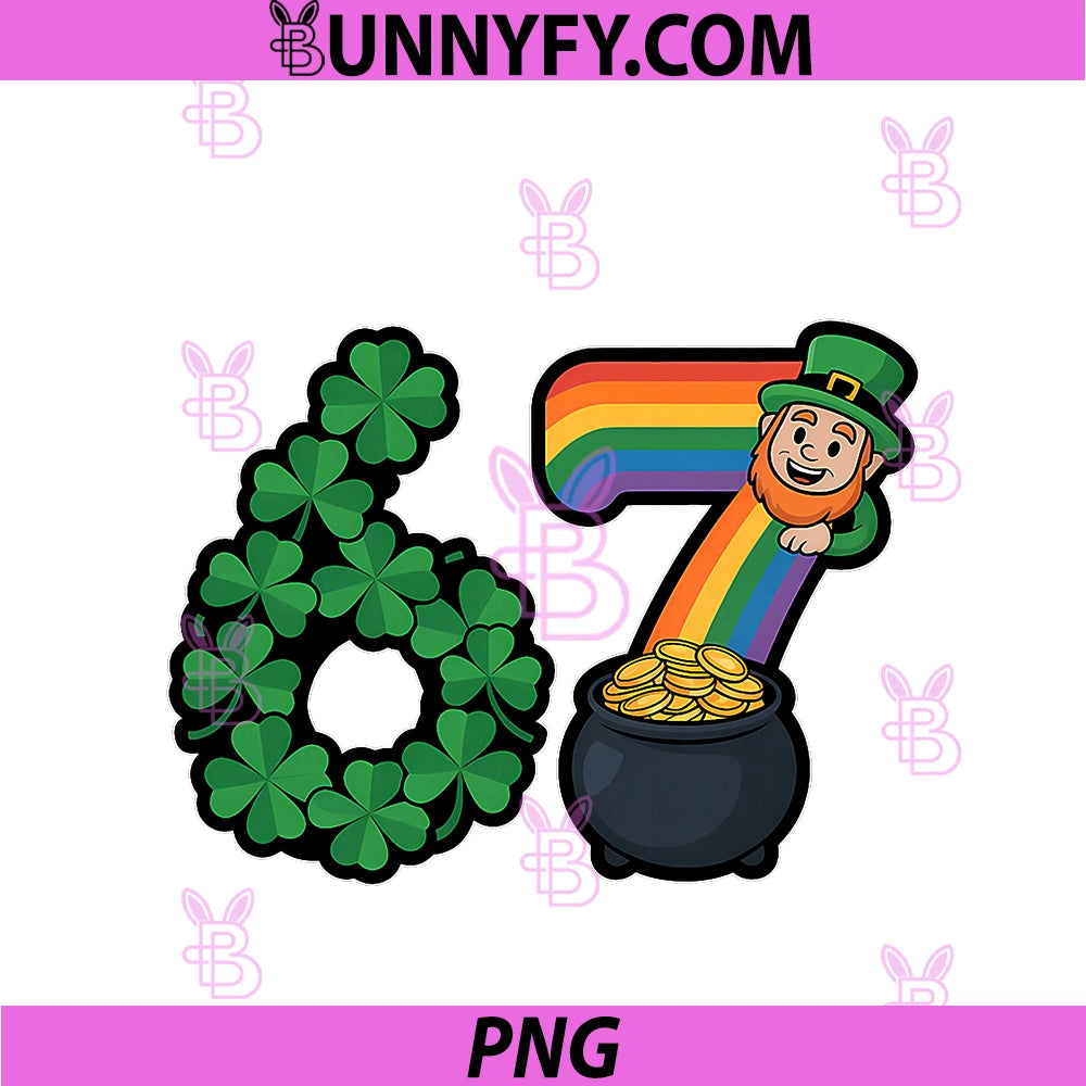 Irish 67 Six Seven 6 7 Meme PNG, St Patricks Day Leprechaun PNG