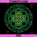 Irish Blessing Celtic Knot Circle PNG, Four Leaf Clover Luck Art PNG