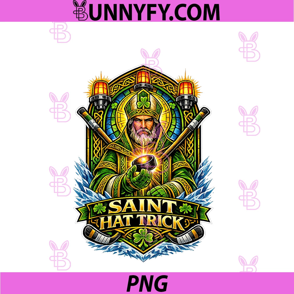 Irish Hockey Design Tee PNG, Saint Hat Trick St Patrick's Day PNG