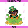 Irish Shamrock Leprechaun Rottweiler Dog PNG, St. Patrick’s Day PNG
