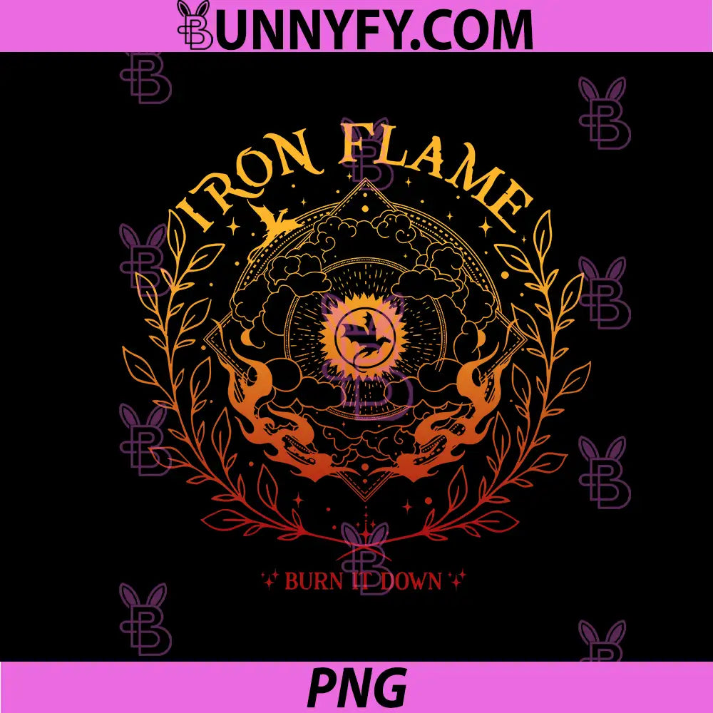 Iron Flame Burn It Down Dragon Emblem PNG, Fantasy Fire Crest Artwork PNG