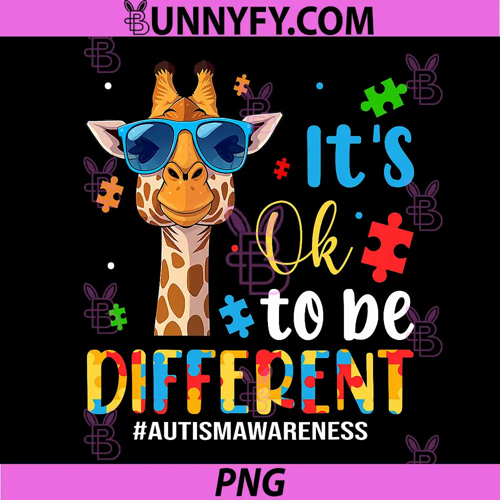 Its OK to Be Different PNG, Autism Awareness Cute Giraffe Animal PNG