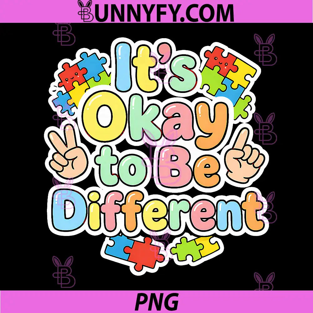 It’s Okay to Be Different PNG, Autism Awarenes Puzzle Pieces PNG