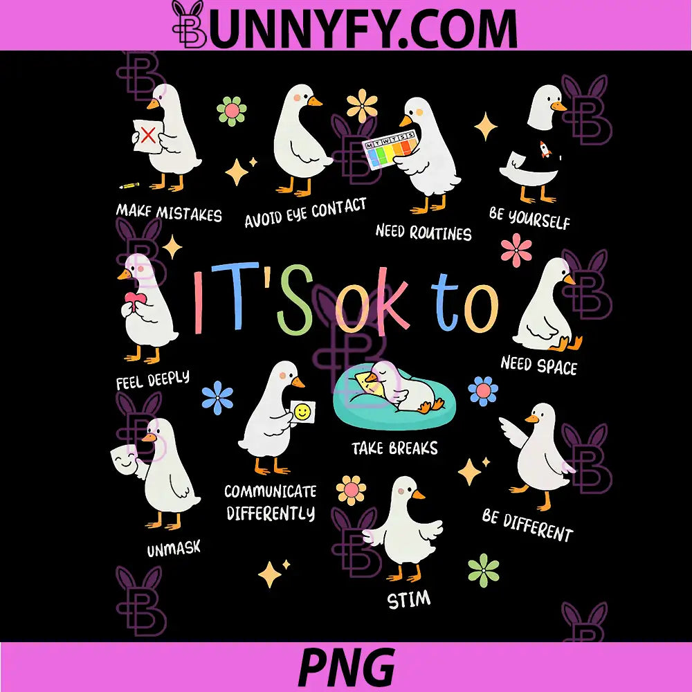 It's Ok To Be Different PNG, Autism Awareness Goose Illustration PNG