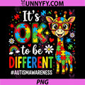 Its Ok to Be Different PNG, Giraffe Puzzle Autism Awareness PNG