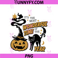 It's The Most Wonderful Time Of The Year PNG, Black Cat Halloween PNG