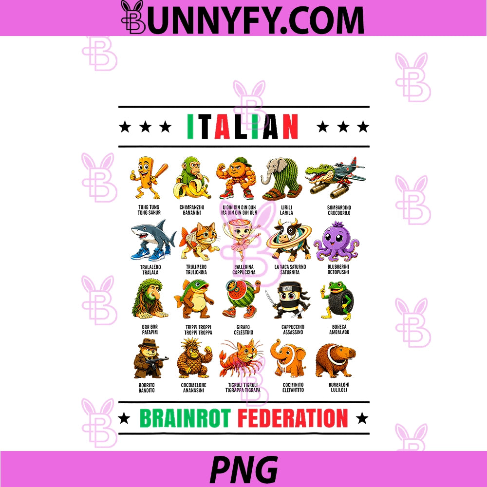 Italian Brainrot Viral PNG, Characters Meme Italian Brainrot PNG