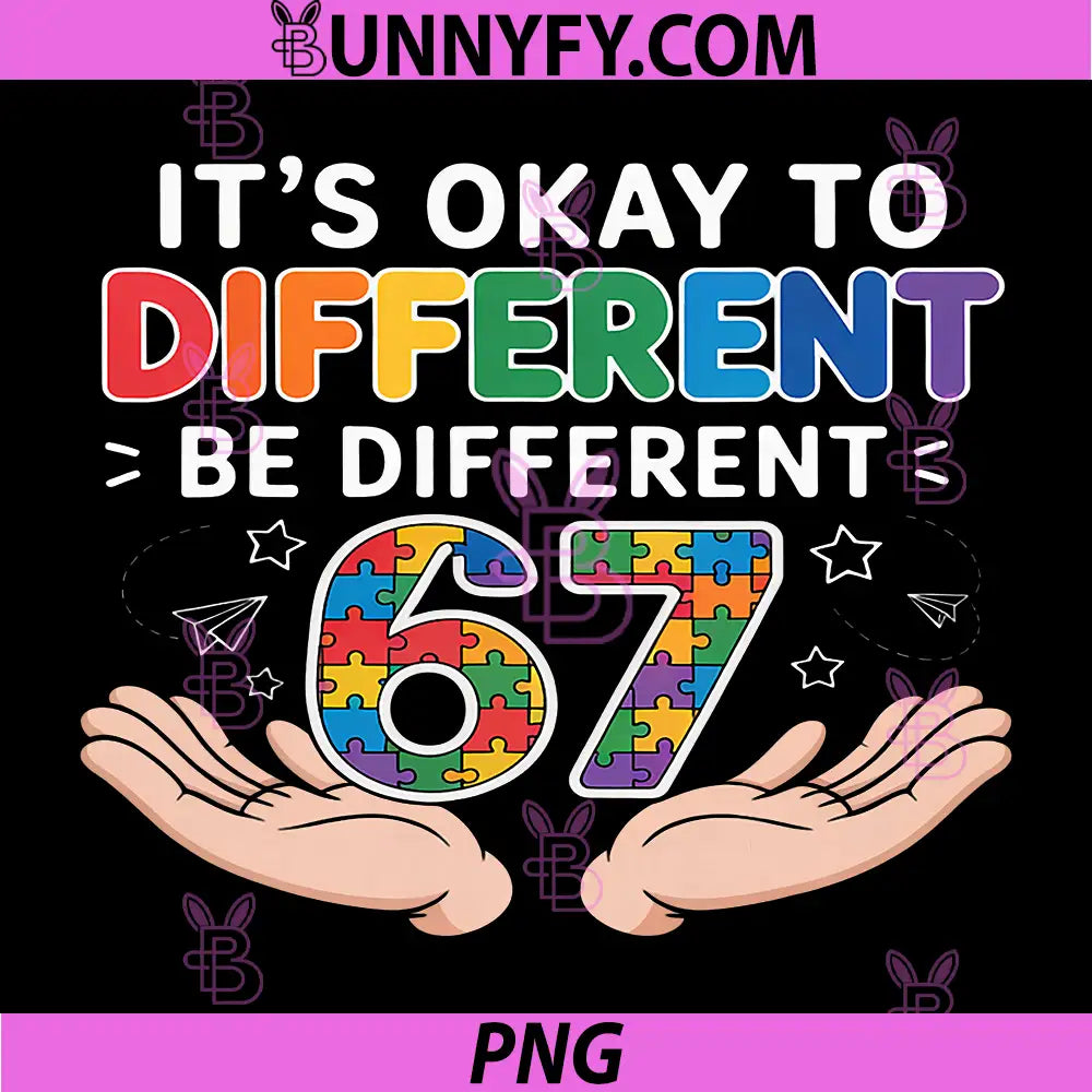 Its Okay to Be Different 67 PNG, Autism Awareness Pride PNG