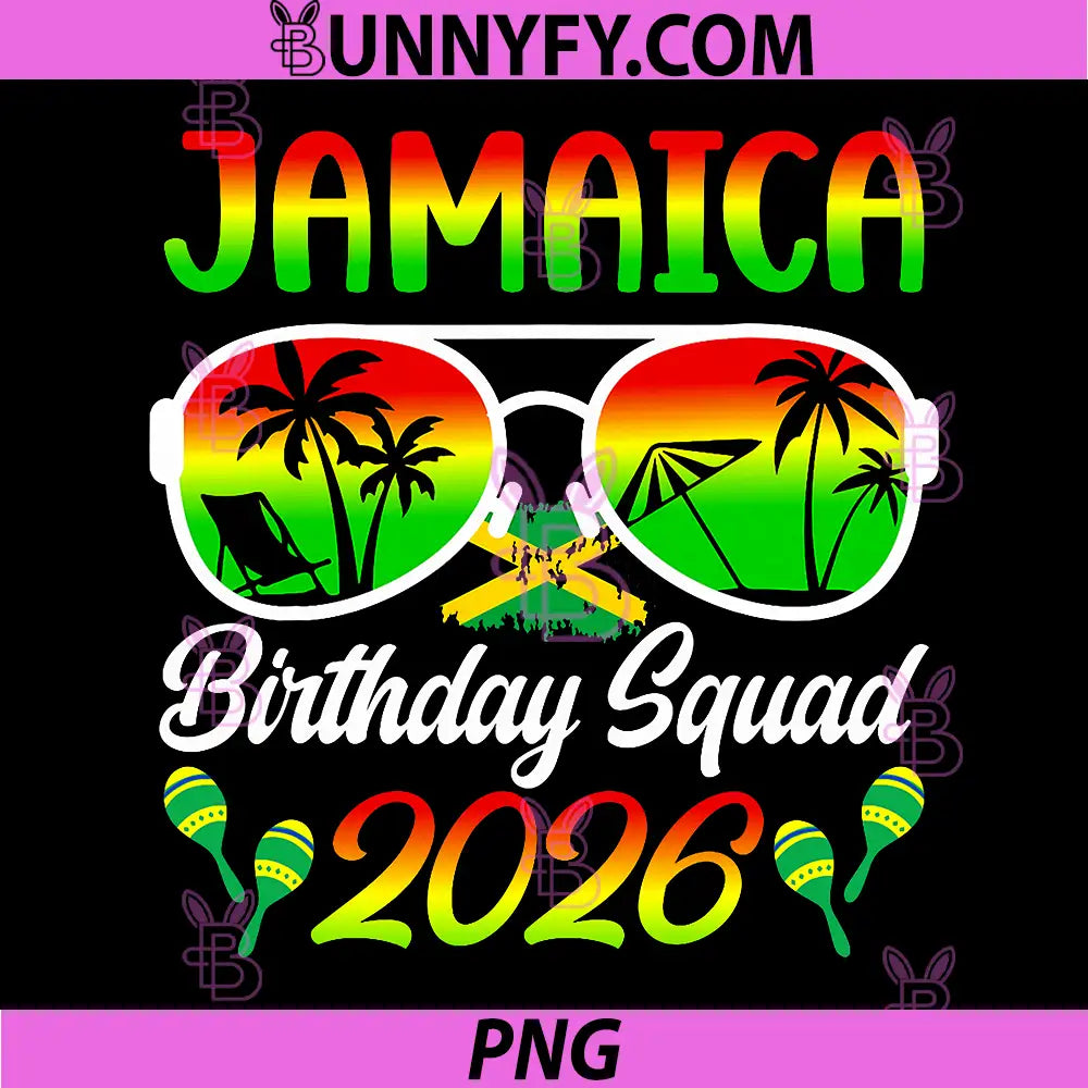 Jamaica Birthday Squad 2026 PNG, Jamaica Birthday Trip PNG