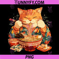 Japanese Art Ramen Cat Ninja PNG, Anime Style Samurai Cat PNG