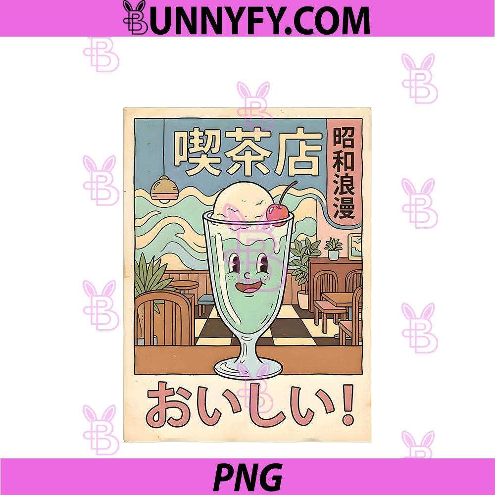 Japanese Cream Soda Kissaten Showa Retro PNG, Cafe Illustration PNG