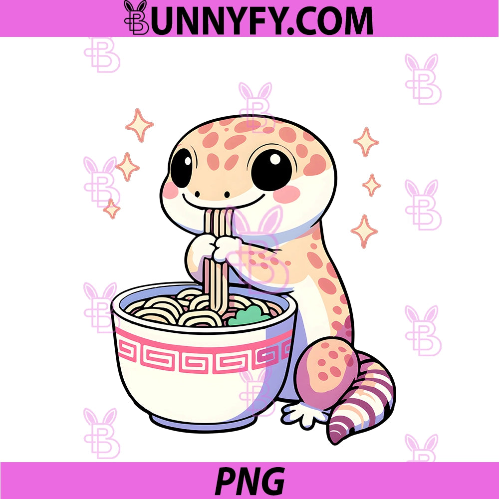 Japanese PNG, Ramen Anime Leopard Gecko Reptile Gifts PNG