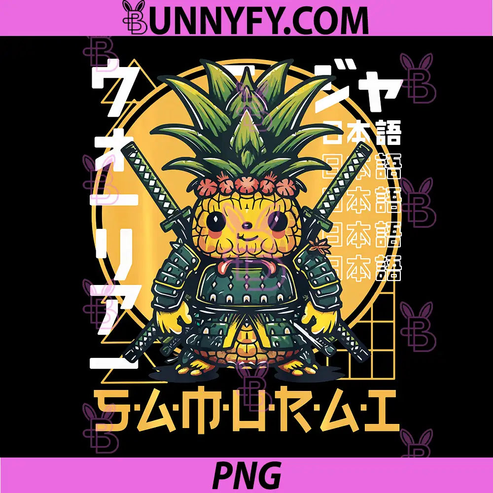 Japanese Samurai Pineapple PNG, Warrior Ukiyo Sensei Samurai PNG