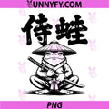 Japanese Samurai Warrior Frog PNG, Aesthetic Mushroom Hat PNG