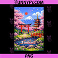 Japanese Style PNG, Mt. Fuji, Cherry Blossoms PNG