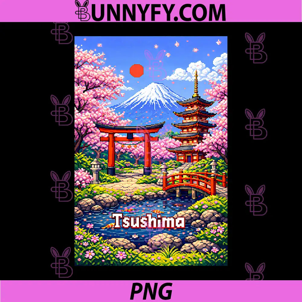Japanese Style PNG, Mt. Fuji, Cherry Blossoms PNG