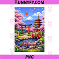 Japanese Style PNG, Mt. Fuji, Cherry Blossoms PNG