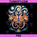Japanese Wave Retro Art PNG, Moon Starry Night Dragon PNG