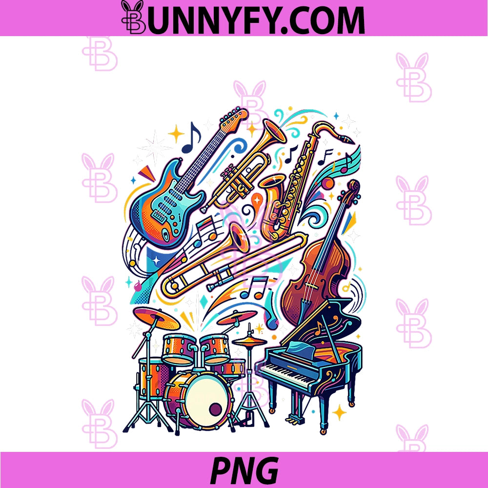 Jazz Instruments Player Band Musician PNG, Music Lovers Design PNG
