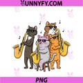 Jazz Saxophone Cats Kids PNG, Sax Quartet Cool Music Cartoon PNG