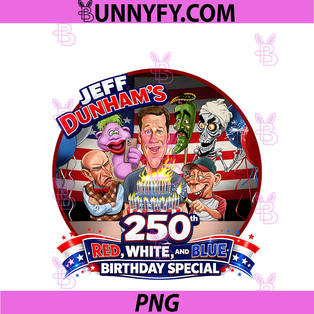 Jeff Dunham 250th Red PNG, White, & Blue Birthday Special PNG