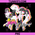 Jem and The Holograms PNG, Full Band Colorful Layered Silhouettes Performance PNG