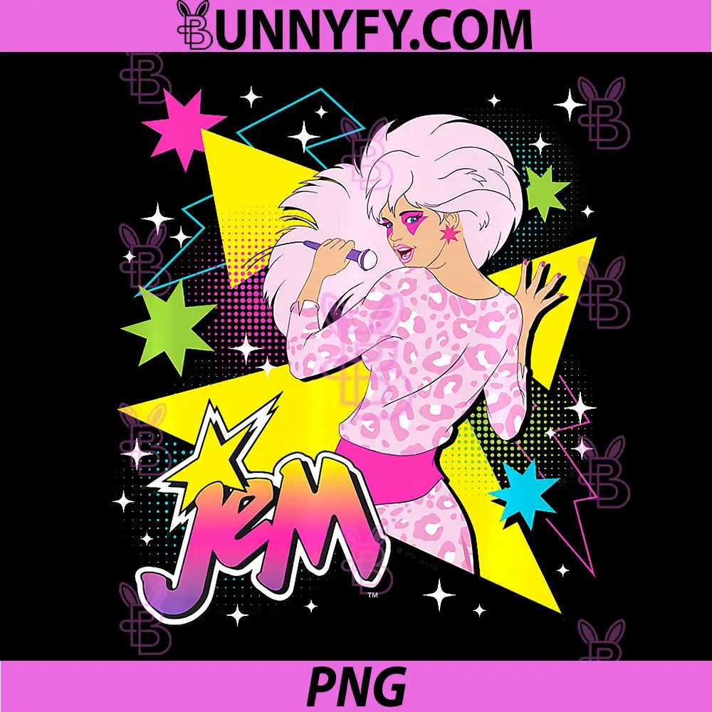 Jem and The Holograms Jem Pop Star PNG, Singing Stars & Geometric PNG