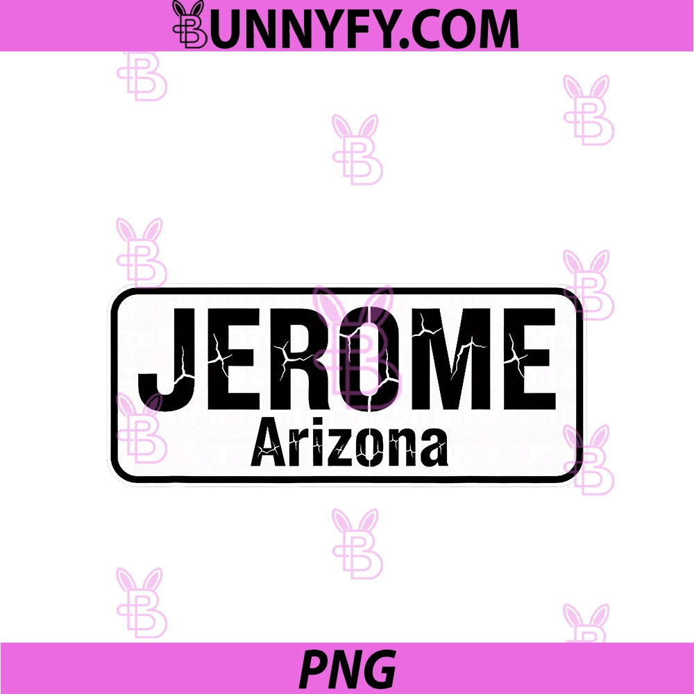 Jerome Arizona Sign PNG, Vintage Territorial Mining Town PNG